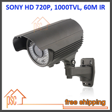 1/3" 1000TVL Weatherproof Security IR Bullet CMOS Cctv Cameras,SONY HD 720P,60m IR range,2.8~12 mm lens with IR CUT 2024 - купить недорого