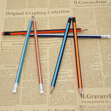 12 Pcs proteção ambiental HB 2B padrão brilhante lápis de chumbo-livre veneno/hexágono lápis triângulo 2024 - compre barato