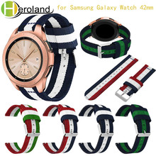 Ремешок сменный для Samsung Galaxy watch 42 мм, нейлоновый браслет для Samsung Gear S2, 20 мм, 2018 2024 - купить недорого