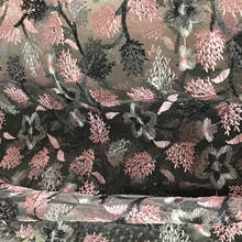 Вышитая органза тюль сетка кружевная ткань 1 ярд 130 см ширина Новая мода винтажные цветочные шторы DIY материал 2024 - купить недорого
