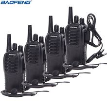 Baofeng-walkie-talkie BF-888S, Radio bidireccional UHF, BF888S, Radio de mano 888S, Comunicador, transmisor, transceptor, 4 auriculares, 4 Uds. 2024 - compra barato