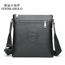 FEIDIKABOLO-Bolsa de mensajero de cuero genuino para hombre, bolso de cuero genuino de vaca, a la moda, sencillo, informal, de alta calidad 2024 - compra barato