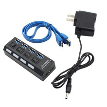 2021 NEW High Speed 4 Ports USB 3.0 HUB With On/Off Switch Power Adapter USB Hub For Desktop Laptop EU US plug 2024 - buy cheap