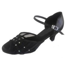 Elisha Dance Shoe  Customized Heel Women's Black Color Closed Toe Ballroom Party Modern Latin Salsa Dance Shoes with Rhinestones 2024 - buy cheap