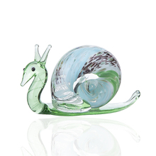 H & D-estatuilla de cristal soplado de caracol hecha a mano, miniestatuillas de animales, accesorios de decoración de escritorio para el hogar, regalo de Navidad y cumpleaños 2024 - compra barato