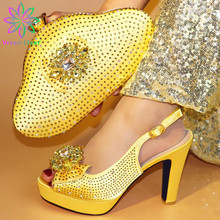 Zapatos de fiesta y bolsos de mano para fiesta, zapatillas de tacón superalto africano para fiesta de año nuevo, Color dorado 2024 - compra barato