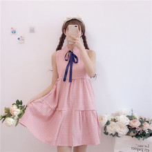 2019 Spring New Korean Academy Sweet And Lovely Sleeveless A-line Dress Ruffled Japanese Fashion Casual Dress 2024 - buy cheap