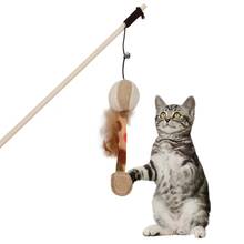 Интерактивная игрушка Catcher для домашних животных, деревянный столб с колокольчиками, эластичный стержень, забавная форма кошки, тыквы, с перьями, товары для кошек 2024 - купить недорого