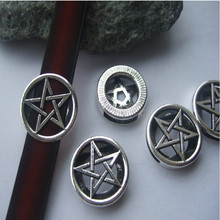 10pcs Zinc Alloy 10x2mm Flat Pentagram Star Slider Spacer Beads For 10mm Flat Leather Bracelet Jewelry Findings 2024 - buy cheap