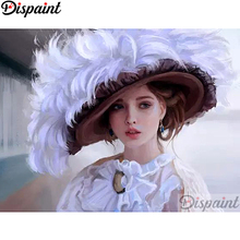 Dispaint Full Square/Round Drill 5D DIY Diamond Painting "White hat beauty" Embroidery Cross Stitch 3D Home Decor A12370 2024 - buy cheap