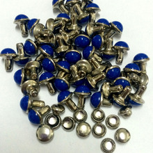 100PCS/Lot 6.5mm Round Royal Blue Acrylic Rivets Leather Craft Punk Studs Fit DIY Making Belts Shoes Bag Bracelets Shipping Free 2024 - buy cheap