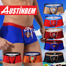 Frete grátis! marca austinbem homem maiô banho super homem natação tronco masculino quente boxers de natação calções praia 2024 - compre barato