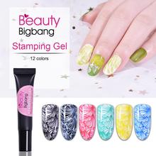 Beautybigbang-esmalte para uñas de Gel UV, barniz de Color blanco y negro, aceite de impresión para placas de estampado, 8ml 2024 - compra barato