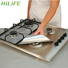 Hilife ferramentas de cozinha em casa fogão a gás queimador capa forro esteira fogão a gás protetor almofada fibra vidro antiaderente 6 pçs 8 pçs reutilizável 2024 - compre barato