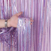 High quality Metallic Foil Shimmer Backdrop wall Birthday Wedding Party Wall DIY Photo Booth Backdrop Tinsel Decoration 2024 - buy cheap