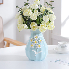 Современная керамическая ваза маленькие свежие сушеные цветы настольная домашняя декоративная голубые вазы свадебный подарок ваза для цветов аксессуары для рукоделия 2024 - купить недорого