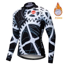 Weimostar-camiseta masculina para ciclismo com manga longa, fleece, térmica, traje para mountain bike, roupas de ciclismo, inverno 2024 - compre barato