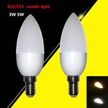 1 шт. E14 Светодиодный светильник в форме свечи 3 Вт 5 Вт SMD2835 AC220 E27 Светодиодный светильник в форме свечи теплый белый/белый 2024 - купить недорого