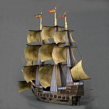 DIY Paper Craft Pirate Ship Ghost Ship 3D paper model boat origami handmade paper model  Toy Ship Funs Gifts 2024 - buy cheap
