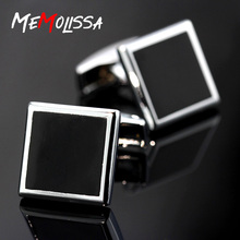 MeMolissa 3 Pairs 2018 New Square Black Opal Men's Cufflinks Wedding Cufflinks High Quality men jewelry Bouton De Manchette 2024 - buy cheap