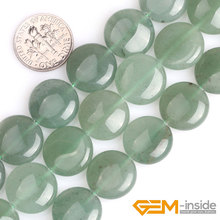 Natural 15mm Coin Shape Green Color Aventurine Loose Beads For Jewelry Making Strand 15" Wholesale GEM-inside 2024 - buy cheap