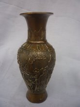 Rare Old  MingDynasty copper vase ,with carving& mark,Ornamental ,best collection& adornment,Free shipping 2024 - купить недорого