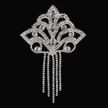 Apliques de cristal strass para vestidos de casamento, 2 peças 8*11.5 cm bolsas para fantasias, chapéus faça você mesmo, artesanato, costura, prata e ouro 2024 - compre barato
