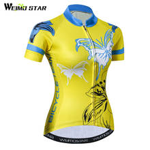 Weimostar Yellow Summer Cycling Jersey Shirt Women Breathable Bicycle Cycling Clothing Road mtb Bike Jersey Top Ropa Ciclismo 2024 - buy cheap