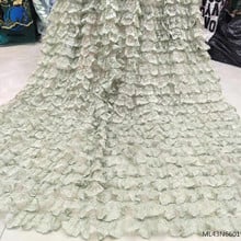 BEAUTIFICAL nigerian lace fabric embroidery laces 5yards/lot for lady wedding dresses 2019 products tulle lace fabric ML43N66 2024 - buy cheap