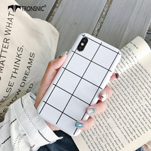 Tronsnic-capa de silicone xadrez para celular, iphone x, xs max, xr, macia, silicone, preto e branco, capas luxuosas para iphone 6s, 7, 8 plus, moda quente 2024 - compre barato