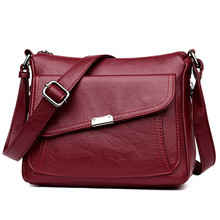New Female leather Messenger Bags Feminina Bolsa Leather Luxury Handbags Women Bags Designer  Main Ladies Shoulder Bag Y1052 2024 - buy cheap