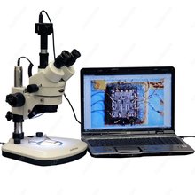 LED Trinocular Stereo Microscope--AmScope Supplies 7X-45X New LED Trinocular Stereo Zoom Microscope + 1.3MP Digital Camera 2024 - buy cheap