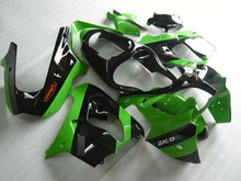 Комплект обтекателей для KAWASAKI Ninja ZX9R 00 01 ZX 9R 2000 2001 zx 9r ABS зеленый глянцевый черный обтекатель + подарки KJ22 2024 - купить недорого