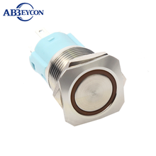16mm Square Head With Ring Led Momentary Push Button Switch Metal Shell 12V Blue Angel Eye Illuminated Light Pin Terminal Switch 2024 - buy cheap