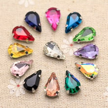 Crystal Mix Color Waterdrop Sew On Rhinestone With Claw Setting Silver Back Fancy Stone Metal Claw With Holes DIY Dress Shoes 2024 - buy cheap