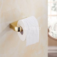 Bathroom Accessories Luxury Polished Gold Color Brass Wall Mounted Toilet Paper Roll Holder Bathroom Fitting aba848 2024 - buy cheap