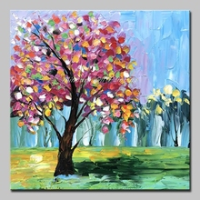 Mintura Oil Paintings Art Hand Painted Acrylic Canvas Colorful  Trees Paintings for Lving Room Wall  Morden Poster Art No Framed 2024 - buy cheap