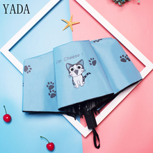 Складной зонт YADA с рисунком кота и кота, детский зонтик с защитой от УФ-лучей для девочек и мальчиков, детский зонтик в подарок YD040 2024 - купить недорого