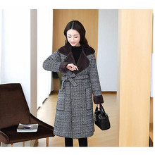 Casaco de lã feminino, sobretudo longo de manga comprida, moda para outono e inverno 2055 2024 - compre barato