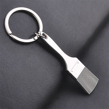 1 Pcs Metal brush tool keychain fashion zinc alloy key ring man car key chains keyring factory wholesale retails 2024 - buy cheap