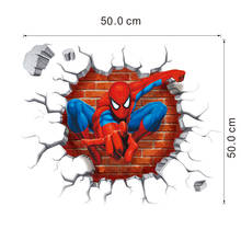 Разбитая стена Человек-паук 3D съемные настенные наклейки художественные ПВХ наклейки для детской комнаты декор для детской комнаты 2024 - купить недорого