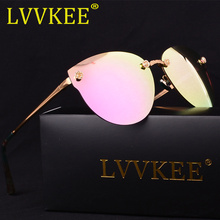 LVVKEE-gafas de sol polarizadas sin montura para mujer, lentes con montura de Metal, antideslumbrantes, Steampunk, uv400, 2020 2024 - compra barato