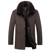 Gabardina de moda 2019, abrigo de lana de alta calidad, abrigo de lana para hombre, Parka de invierno estilo británico, abrigo para hombre con Cuello de piel 2024 - compra barato