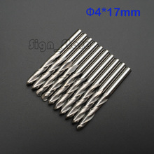 Free Shipping 10pcs 4mm SHK ballnose Two Double Flutes Spiral End Mills round bottomed Milling Cutter Spiral PVC Cutter 4X17mm 2024 - buy cheap