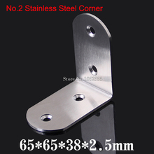 High Quality 10pcs 65*65*38mm stainless steel angle bracket corners L shape 2.5mm thickness frame board support K158 2024 - buy cheap