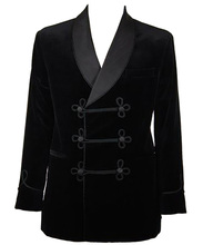 Nueva llegada negro de terciopelo trajes de hombre fiesta de Slim esmoquin de novio padrinos de trajes de boda (chaqueta + Pantalones) 2024 - compra barato