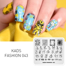 KADS Nail Polish Stamping Printing Rectangle Stamping Template fashion Gesture Image of nail art templates homemade nail art 2024 - buy cheap