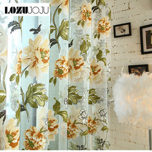 LOZUJOJU Quality classic flower design voile curtain finished product  sheer curtains panel ready made 2024 - buy cheap