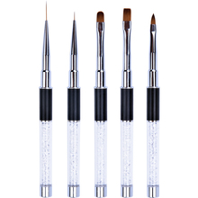 Ycyan Nail Art Design Pintura Desenho Escultura Liner Brush Pen Set Alça de Strass de Metal Acrílico Nail Brushes (Preto) 2024 - compre barato
