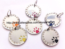 DHL Free Shipoping 500 PCS/LOT Pet Tags Mix Colors Dog Name Tags Zinc Alloy Crystal Round Shape Pet ID Tag Puppy Dog Cat Tags 2024 - buy cheap